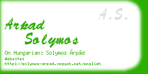 arpad solymos business card